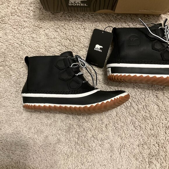 SOREL FOR J.CREW OUT n ABOUT WATERPROOF DUCK BOOTS IN BLACK SIZE 6,5 US. The O - Picture 10 of 10